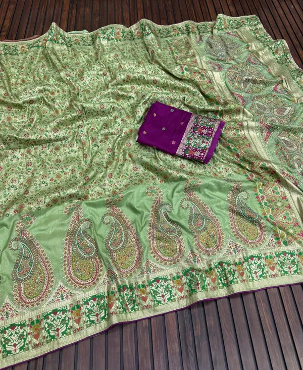 Pastel_Pista_Green_Twin_Mango_Pashmina_Silk_Saree_With_Swarovski_Heritage_Border_Unstitched_Blouse