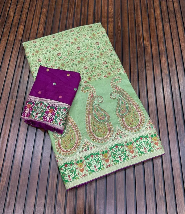 Pastel_Pista_Green_Twin_Mango_Pashmina_Silk_Saree_With_Swarovski_Heritage_Border_Unstitched_Blouse