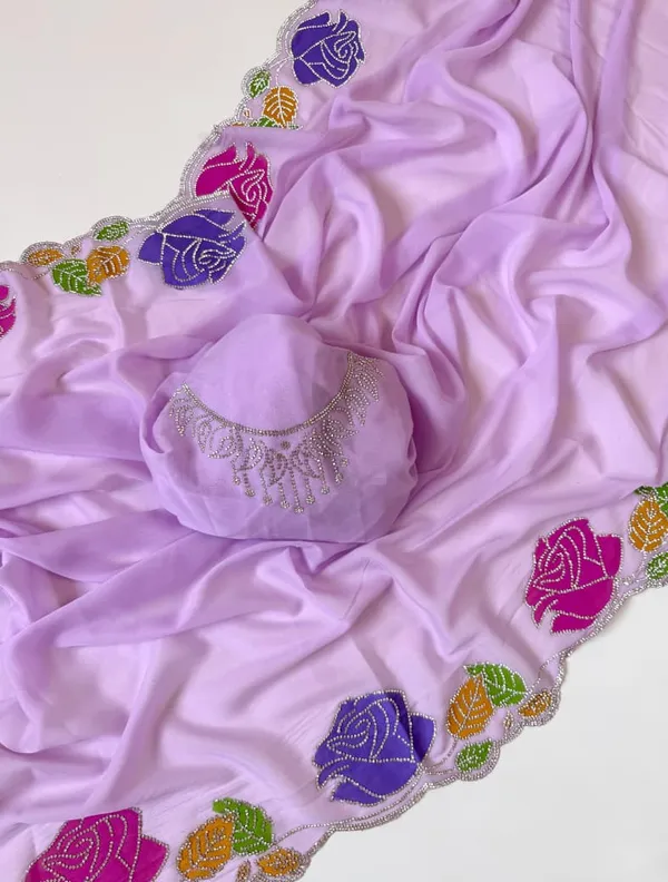 Lavender_Rose_Diamond_Work_Star_Georgette_Saree_With_Cutwork_Border_Unstitched_Blouse