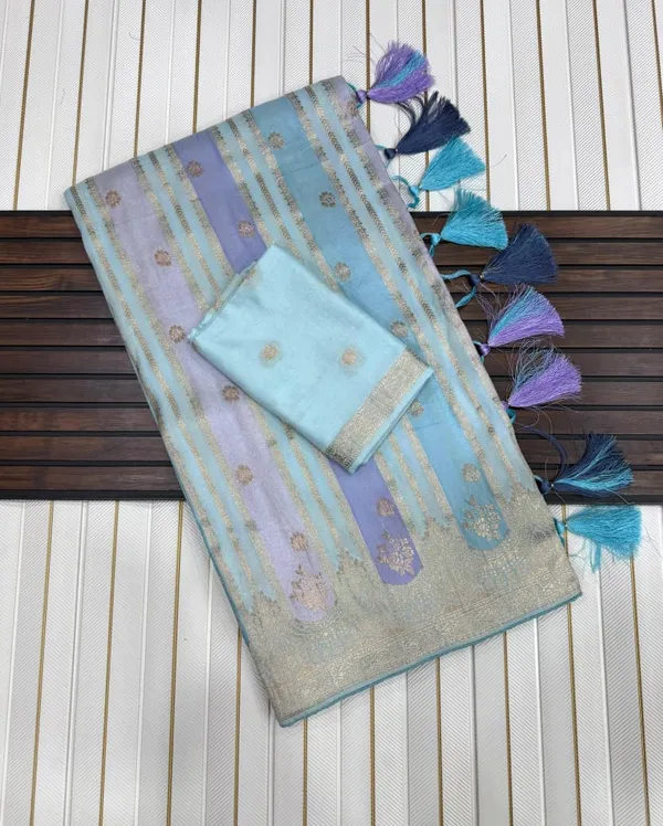 Powder_Blue_Jari_Jacquard_Viscose_Khaddi_Crepe_Georgette_Saree_With_Tassel_Rich_Pallu_Unstitched_Blouse