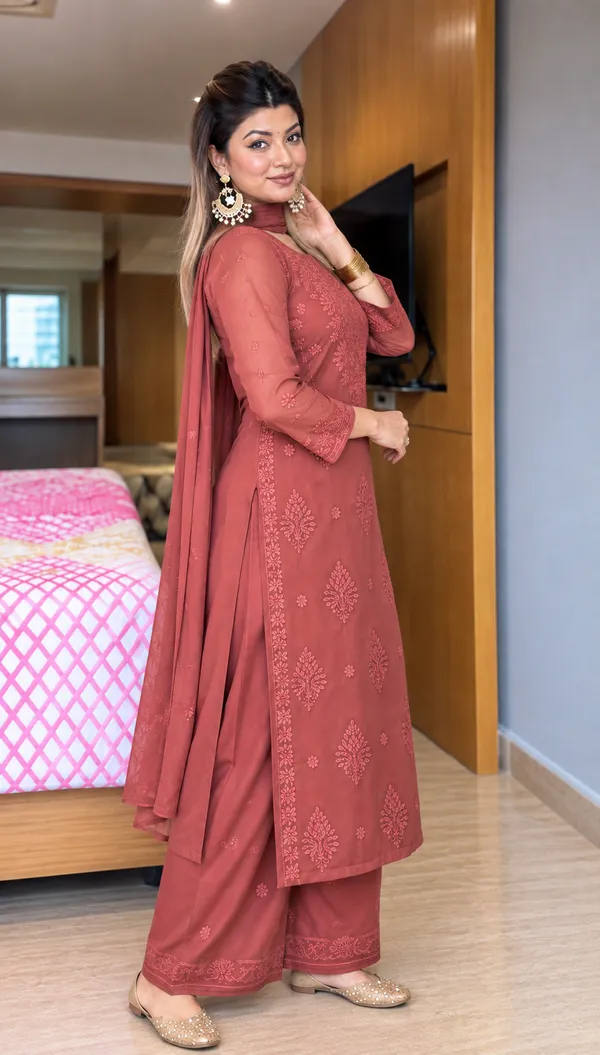 Rosewood_Chikankari_Faux_Georgette_Embroidered_Kurta_Palazzo_Dupatta_Set_For_Women