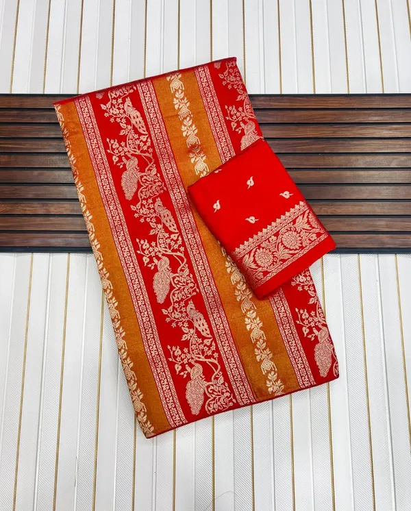 Mustard_Yellow_Meenakari_Jacquard_Khadi_Crepe_Georgette_Saree_With_Sequins_Cutwork_Border_Unstitched_Blouse