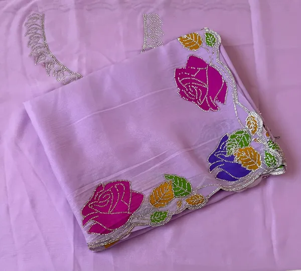 Lavender_Rose_Diamond_Work_Star_Georgette_Saree_With_Cutwork_Border_Unstitched_Blouse