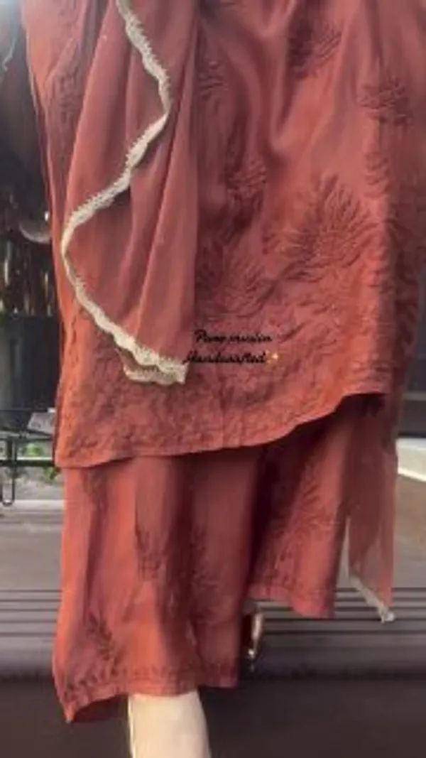 Dusty_Rose_Chikankari_Embroidered_Faux_Georgette_Palazzo_Set_With_Dupatta_For_Women