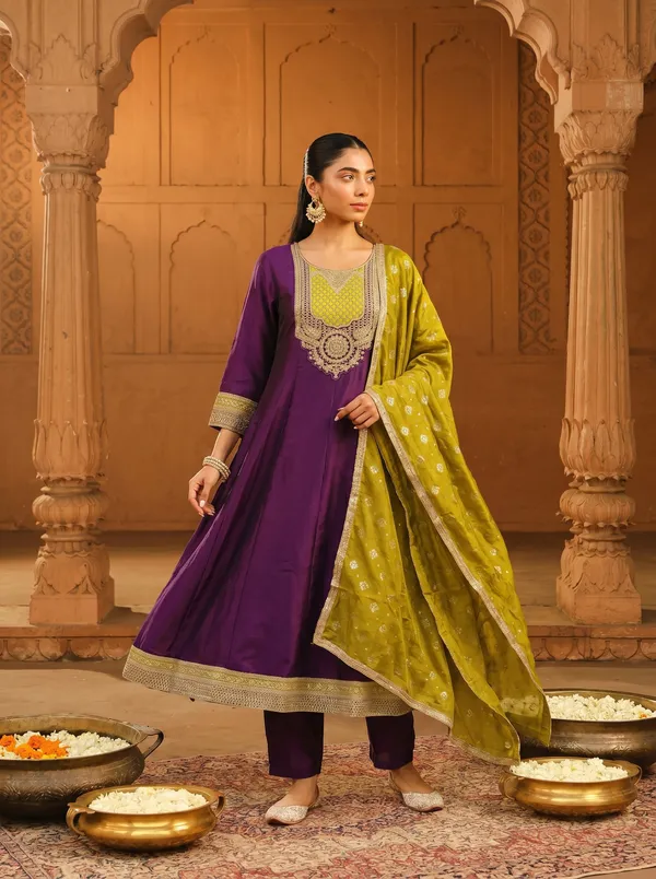 Vichitra_Silk_Embroidered_Anarkali_Kurta_Set_With_Pant_&_Printed_Dupatta