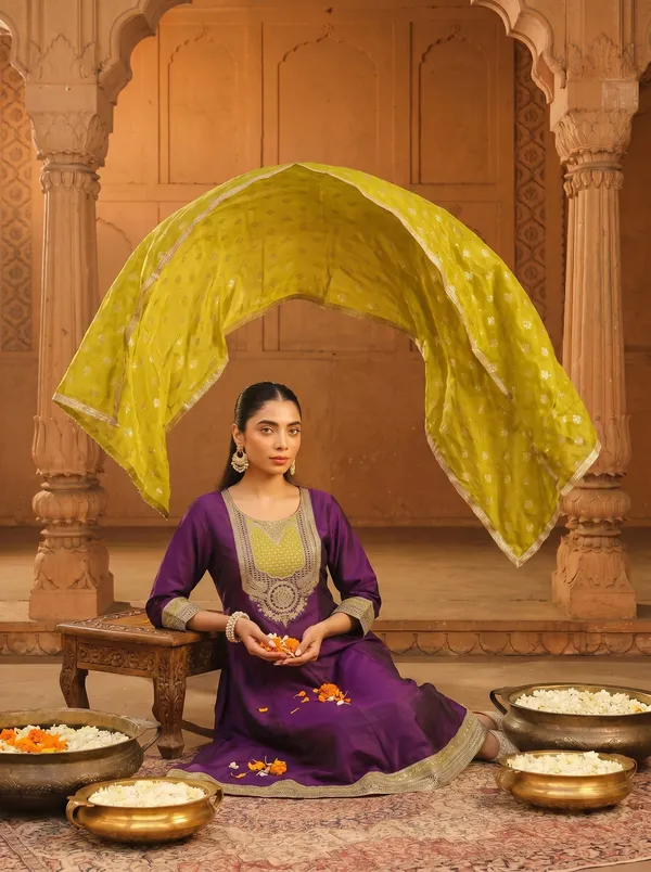 Vichitra_Silk_Embroidered_Anarkali_Kurta_Set_With_Pant_&_Printed_Dupatta