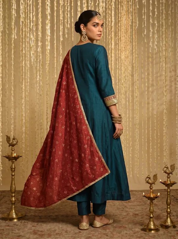 Vichitra_Silk_Sequinned_Embroidered_Anarkali_Kurta_Set_With_Pant_&_Printed_Dupatta
