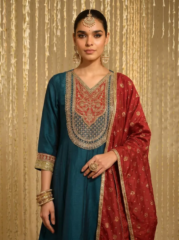 Vichitra_Silk_Sequinned_Embroidered_Anarkali_Kurta_Set_With_Pant_&_Printed_Dupatta