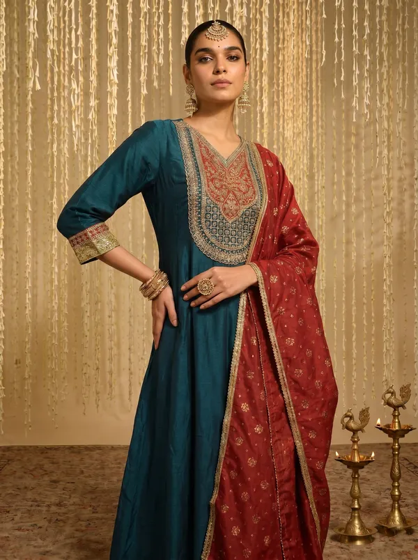 Vichitra_Silk_Sequinned_Embroidered_Anarkali_Kurta_Set_With_Pant_&_Printed_Dupatta