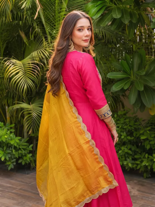 Vichitra_Silk_with_Lining_Embroidered_Flared_Kurta_with_Pant_and_Dupatta
