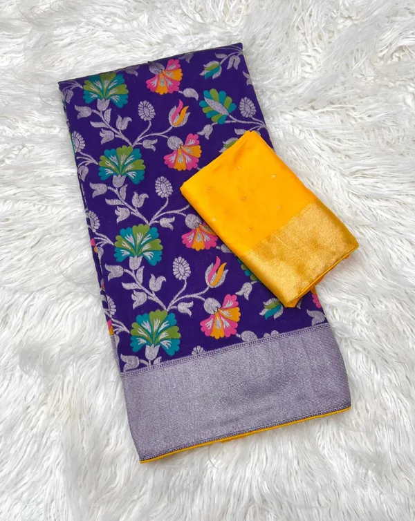 Purple_Meenakari_Floral_Jaal_Khadi_Crepe_Georgette_Saree_With_Rich_Pallu_And_Unstitched_Blouse