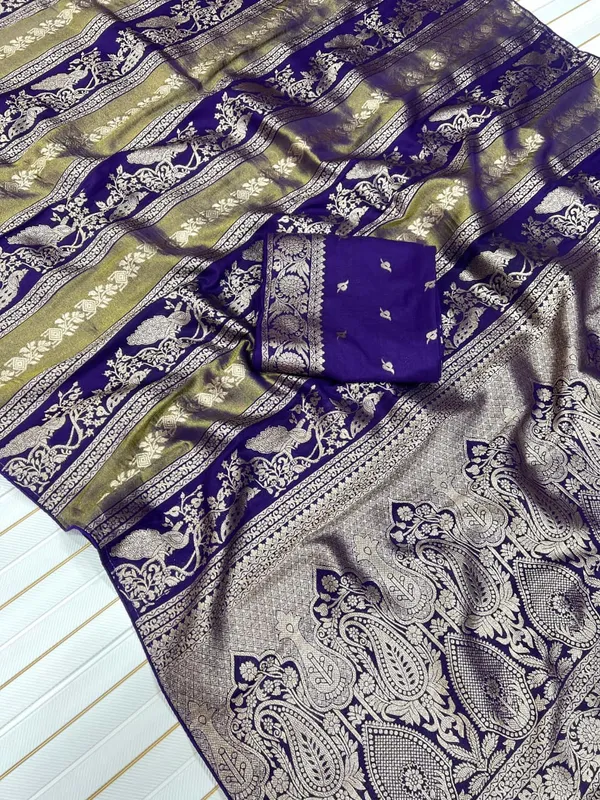 Royal_Purple_Peacock_Motif_Chinya_Tisu_Silk_Saree_With_Rich_Jacquard_Pallu_And_Unstitched_Blouse