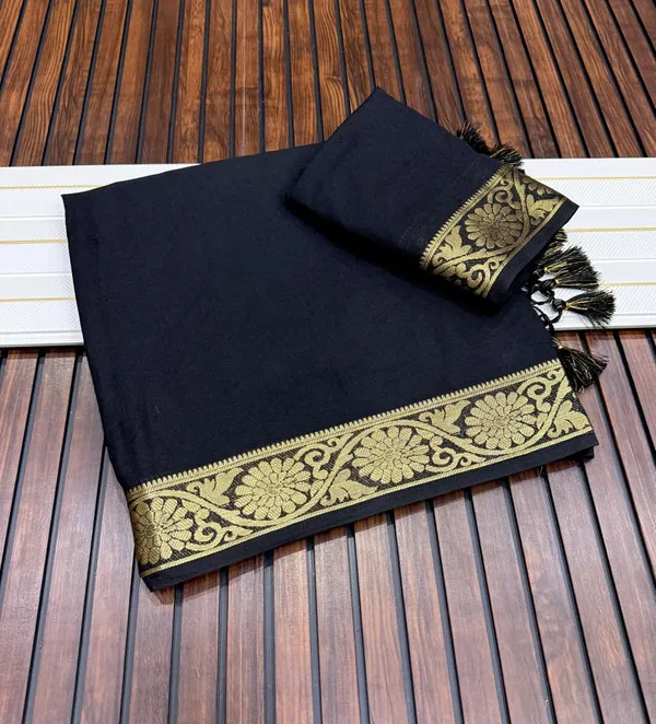 Classic_Black_Jari_Jacquard_Khaddi_Crepe_Georgette_Saree_With_Tassel_Pallu_Unstitched_Blouse