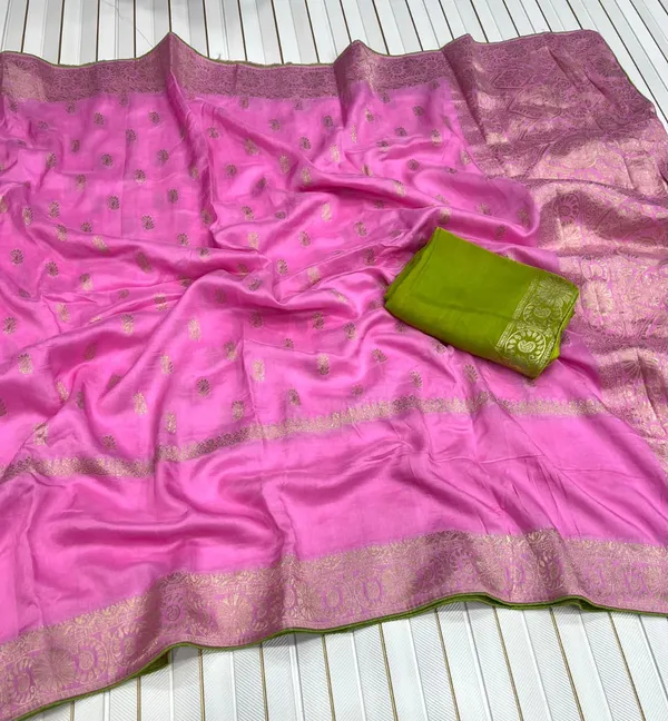 Rani_Pink_Antique_Butti_Russian_Georgette_Saree_With_Meenakari_Zari_Rich_Pallu_Unstitched_Blouse