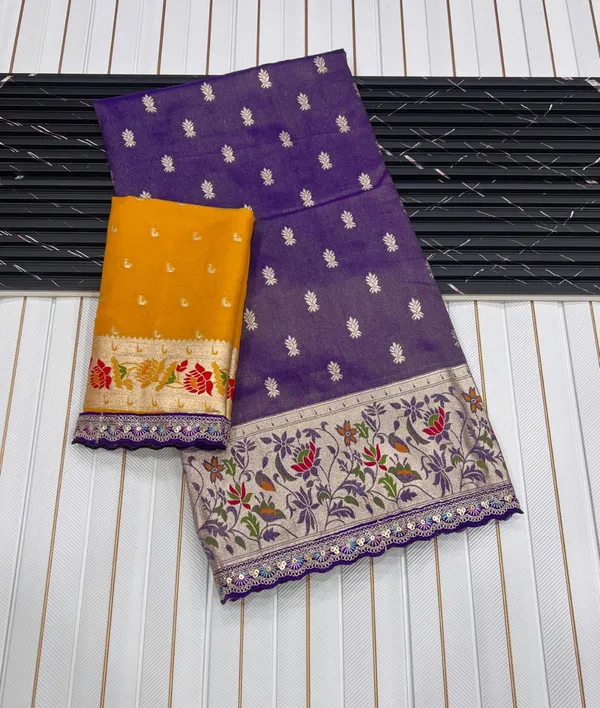 Royal_Purple_Meenakari_Paithani_Tissue_Silk_Saree_With_Rich_Zari_Pallu_&_Unstitched_Embroidered_Blouse