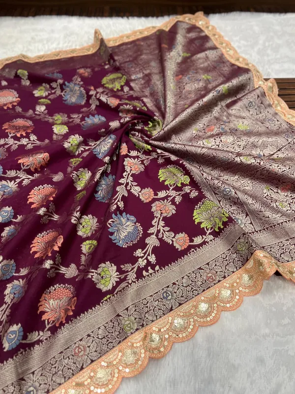 Wine_Purple_Floral_Meenakari_Khaddi_Crepe_Georgette_Saree_With_Rich_Pallu_Unstitched_Blouse