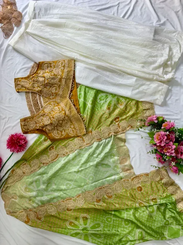 Elegant_Mustard_Yellow_Indo_Western_Three_Piece_Dhoti_Set_With_Bandhani_Pri