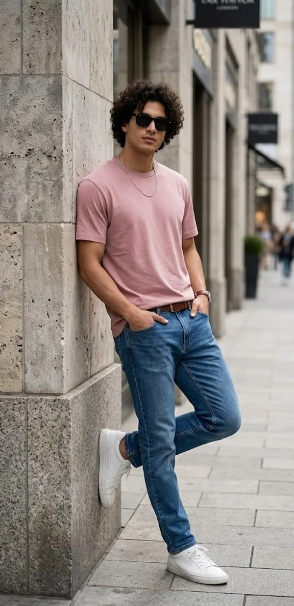 Solid_Men_Round_Neck_pink_T-Shirt