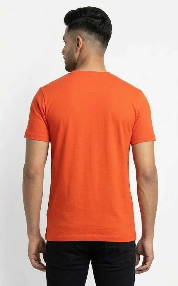 Typography,_Geometric_Print,_Printed_Men_Round_Neck_Orange_T-Shirt