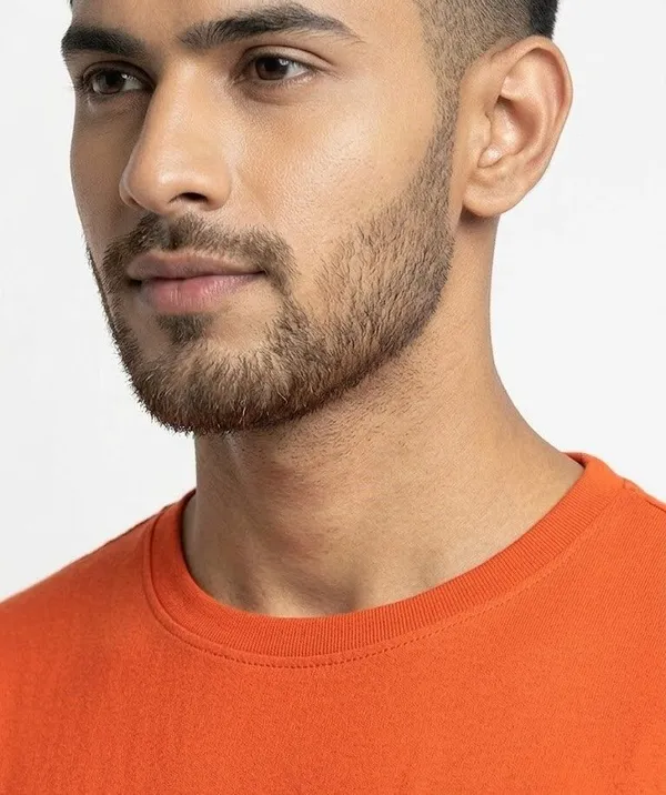 Typography,_Geometric_Print,_Printed_Men_Round_Neck_Orange_T-Shirt