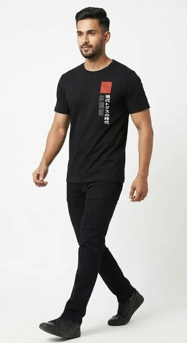 Graphic_Print,_Typography_Men_Round_Neck_Black_T-Shirt