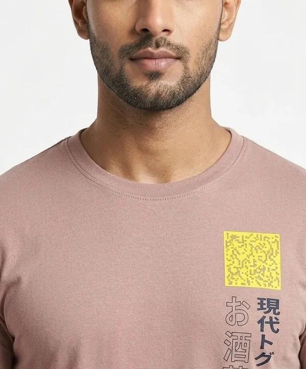 Graphic_Print,_Typography_Men_Round_Neck_Light_Pink_T-Shirt