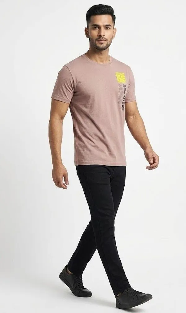 Graphic_Print,_Typography_Men_Round_Neck_Light_Pink_T-Shirt