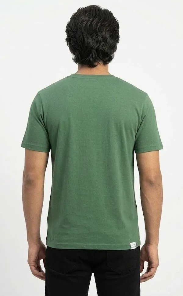 Graphic_Print,_Typography,_Printed_Men_Round_Neck_Green_T-Shirt