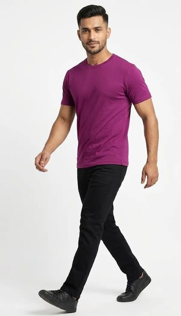 Solid_Men_Round_Neck_Purple_T-Shirt