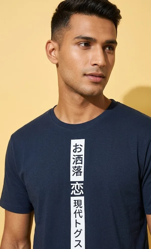 Japanese_Text_Graphic_Navy_Blue_T-Shirt