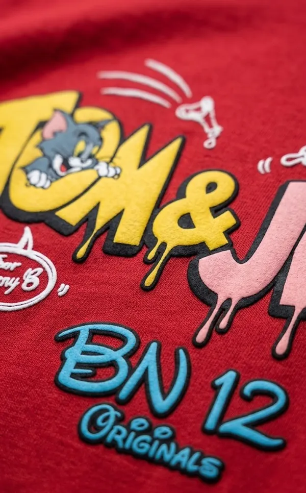 Tom_&_Jerry_Graphic_Print_Oversized_T-Shirt_-_Red