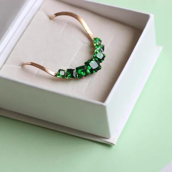 Emerald_Multi_Stone_Snake_Necklace_Gold_Plated