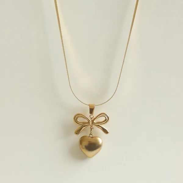 Bow_Heart_Necklace_Snake_Chain