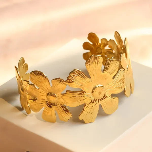 Gold_Flower_Cuff_Bangle_Adjustable_Cuff_Bangle