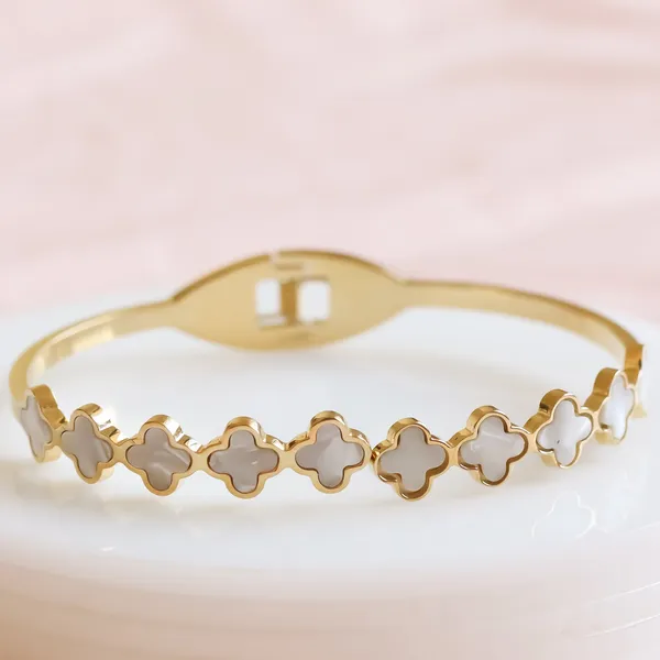 White_Clover_Bracelet_Open_Cuff_Bracelet