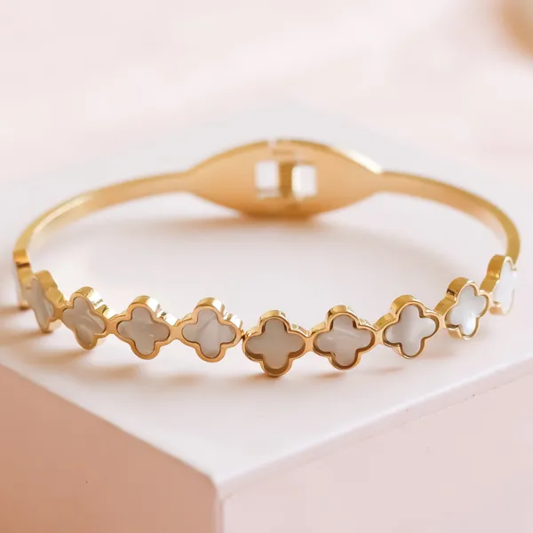 White_Clover_Bracelet_Open_Cuff_Bracelet