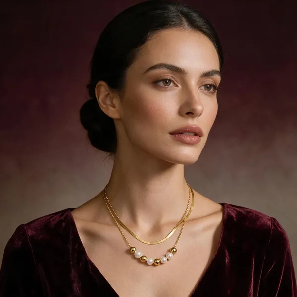 Gold_Tone_Pearl_Bead_Layered_Necklace_for_Women