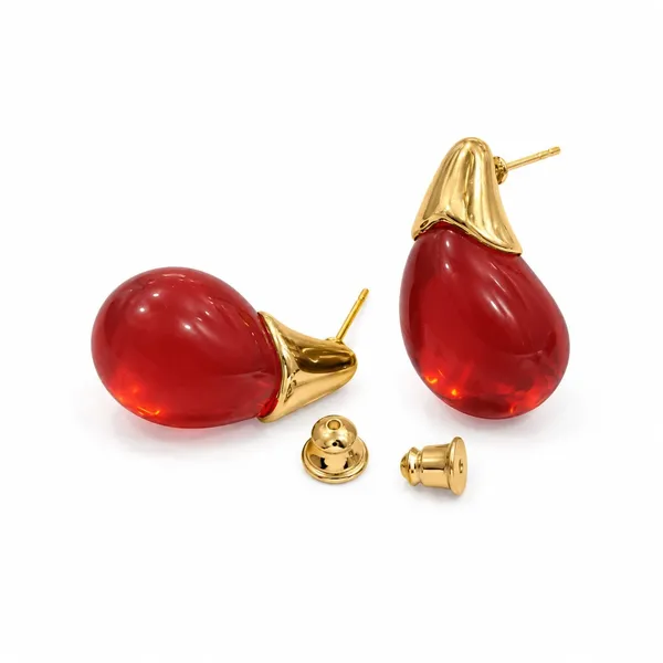 Red_Gold_Tone_Teardrop_Earrings_for_Women