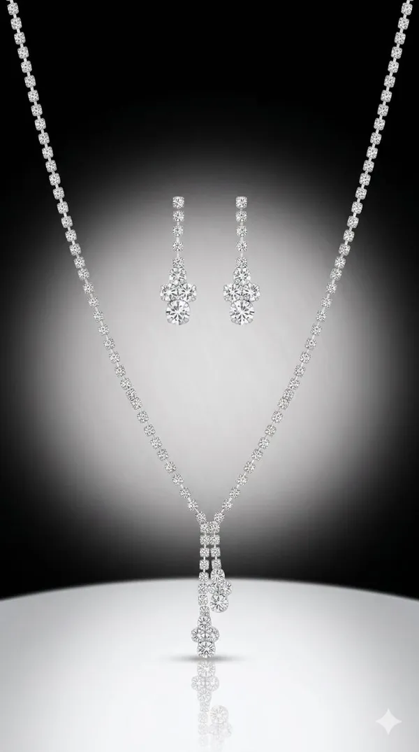 Silver_Metal_American_Diamond_Necklace_Set_For_Women