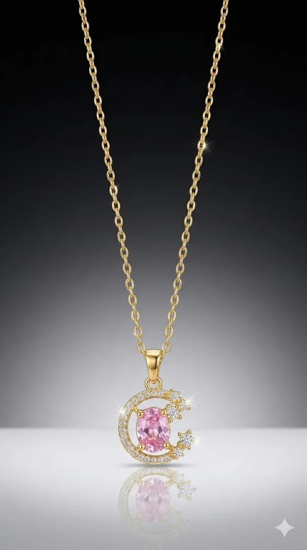 Gold_Pink_Metal_Crescent_Moon_Crystal_Pendant_Necklace_For_Women__Pack_of_2
