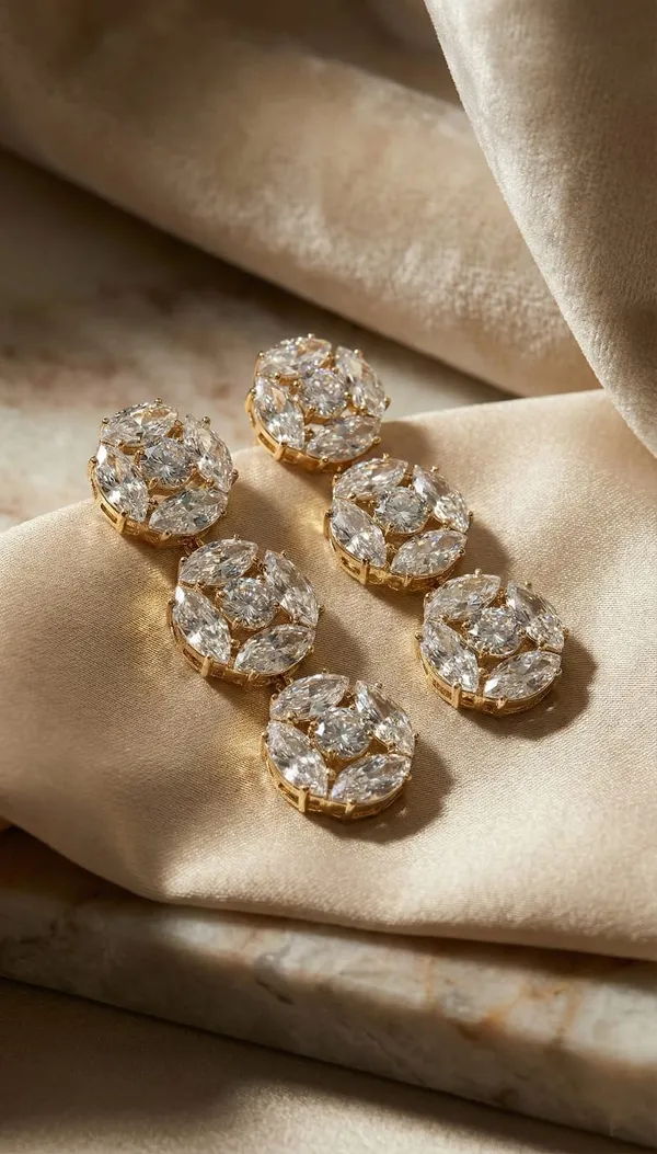 Gold_Metal_Floral_Crystal_Marquise_Stud_Earrings_For_Women