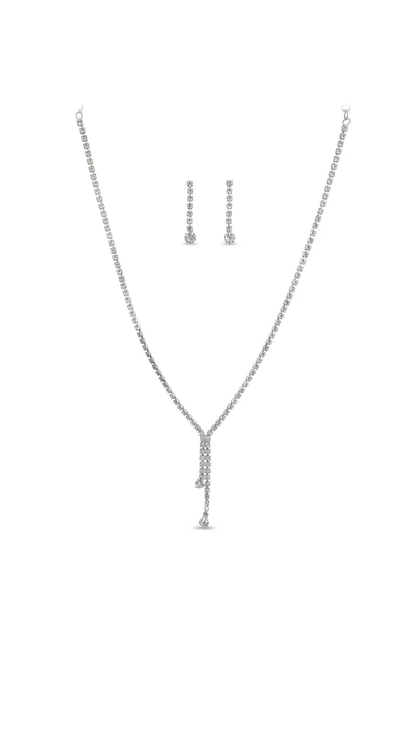 Silver_Metal_American_Diamond_YDrop_Necklace_Set_For_Women