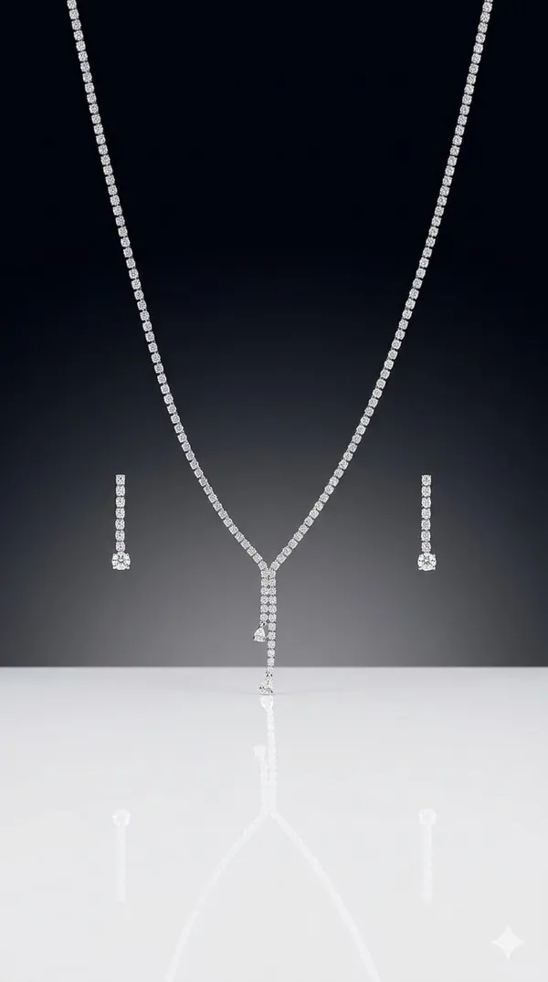 Silver_Metal_American_Diamond_YDrop_Necklace_Set_For_Women