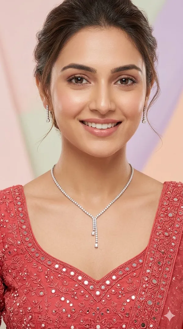 Silver_Metal_American_Diamond_YDrop_Necklace_Set_For_Women