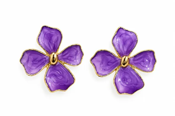 Purple_Floral_Stud_Earrings_for_Women