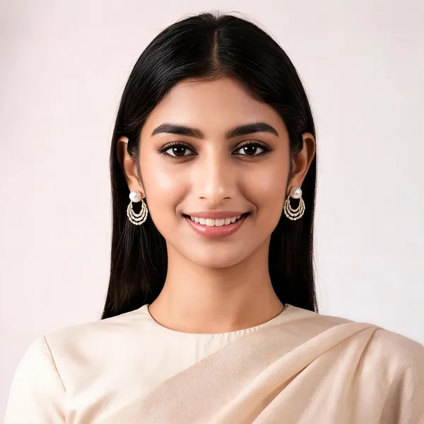 White_Gold_Metal_Pearl_Stud_MultiLayer_Chain_Drop_Earrings_For_Women