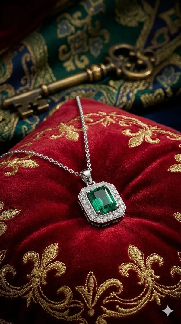 Green_Silver_Metal_Emerald_Crystal_Pendant_Necklace_For_Women__Pack_of_2