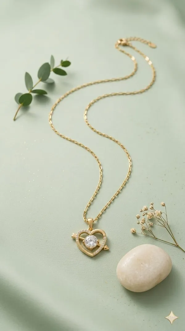 Gold_Silver_Metal_Crystal_Heart_Arrow_Pendant_Necklace_For_Women