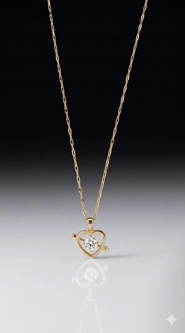 Gold_Silver_Metal_Crystal_Heart_Arrow_Pendant_Necklace_For_Women