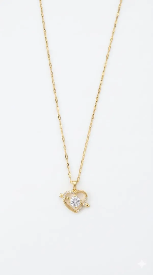 Gold_Silver_Metal_Crystal_Heart_Arrow_Pendant_Necklace_For_Women